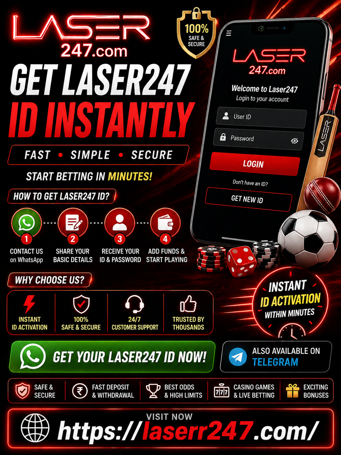 Get Laser247 ID Instantly​